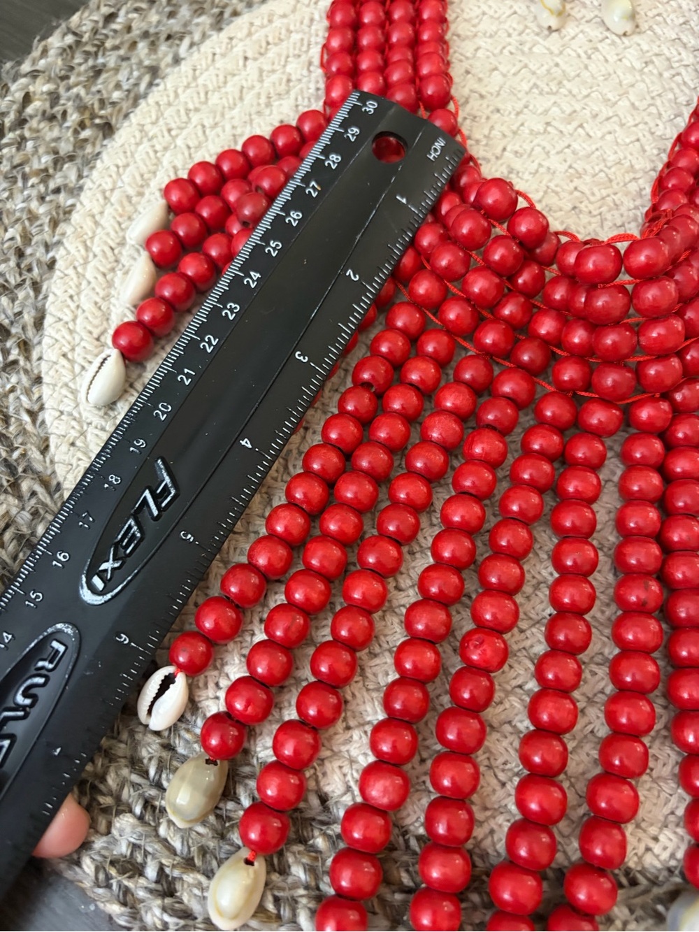 Fashion Jewelry Red Beaded Fringe Necklace with Earrings - Picture 5 of 7